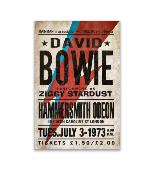 Music Poster David Bowie Hammersmith -Vintage Music Wall Decor Wall decor Éditions Traditions & Modernité Inc. 2436-003