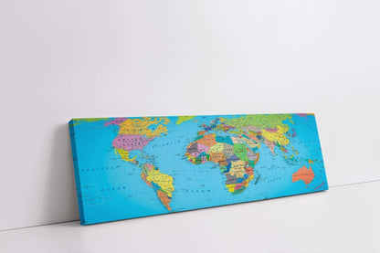 Canvas World Map 72" x 24" Ready to hang canvas wall decor Posters, Prints, & Visual Artwork Éditions Traditions & Modernité Inc. 7224-122