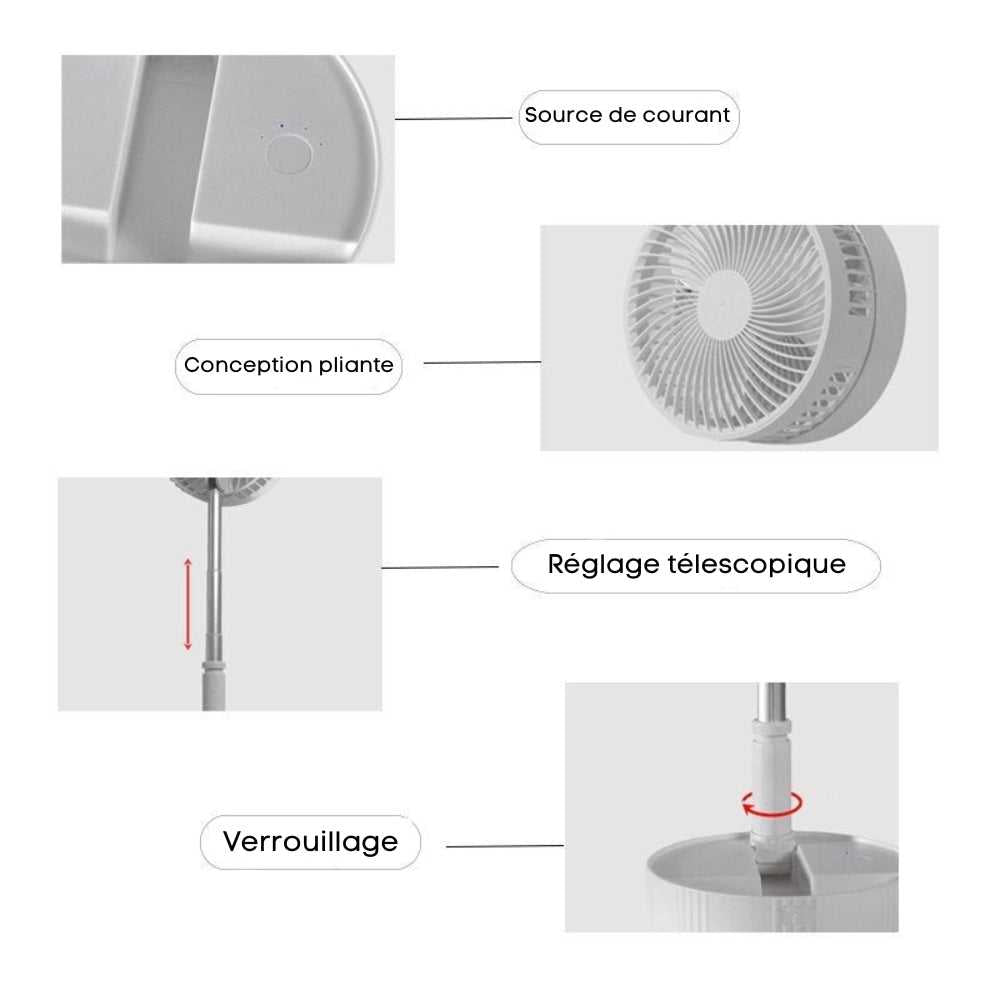 FoldAir - Ventilateur portable rétractable sans fil Gadget Éditions Traditions & Modernité Inc. CJJT149769604DW