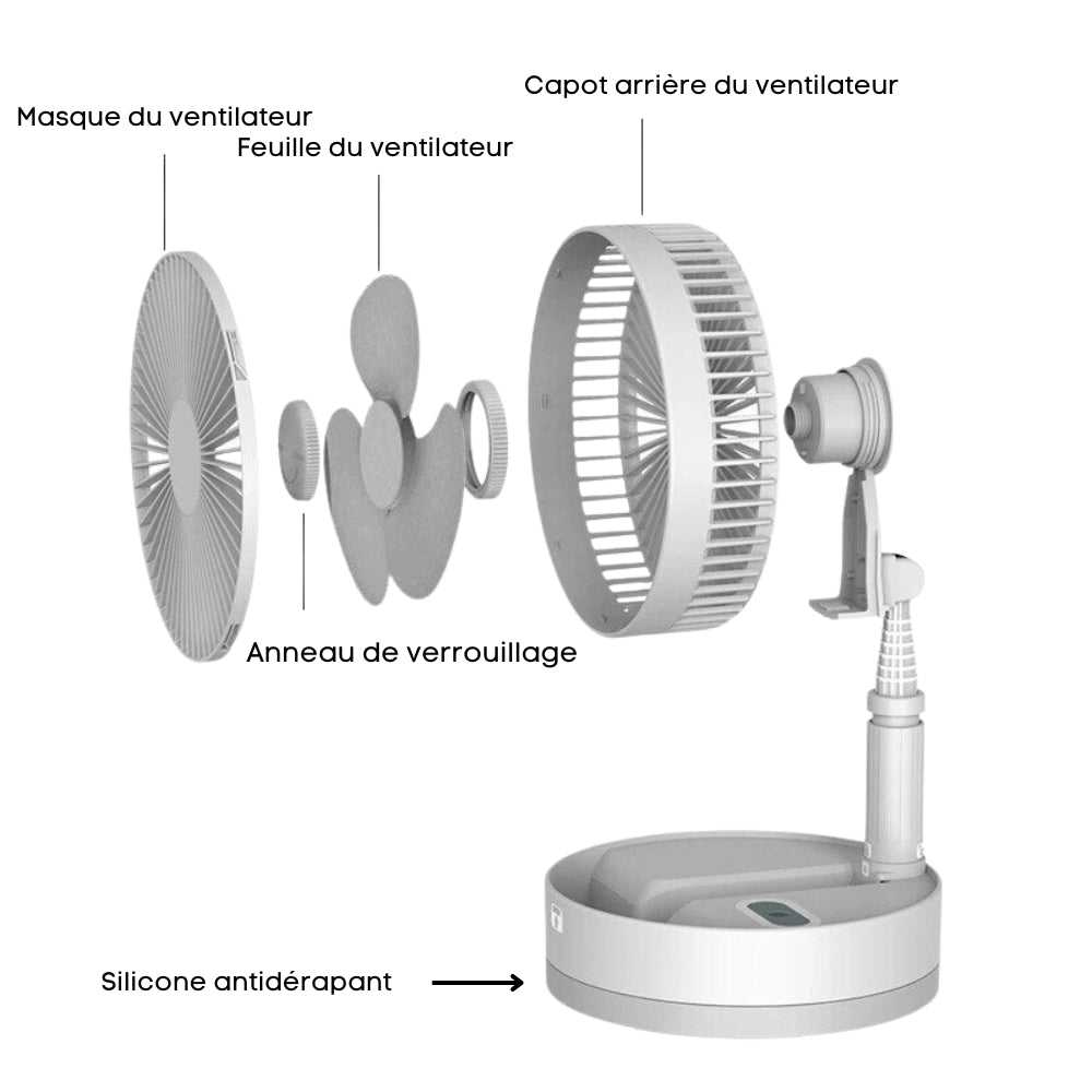 FoldAir - Ventilateur portable rétractable sans fil Gadget Éditions Traditions & Modernité Inc. CJJT149769604DW
