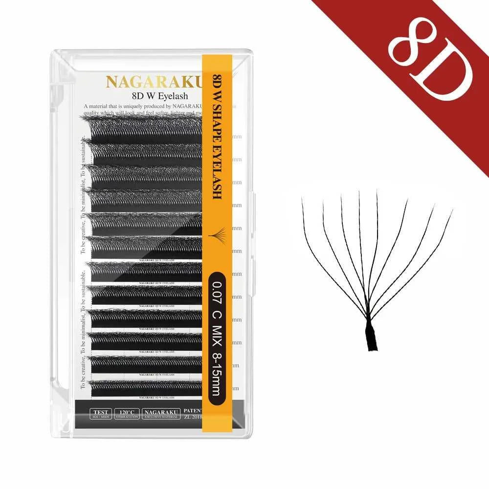 NAGARAKU Automatic Flowering W Shape Bloom 3D 4D 5D 6D 7D 8D Premade Fans Speed Eyelash Extensions Natural Soft Light Full Dense Éditions Traditions & Modernité Inc. 186727709;20260628;17826905593JIPY