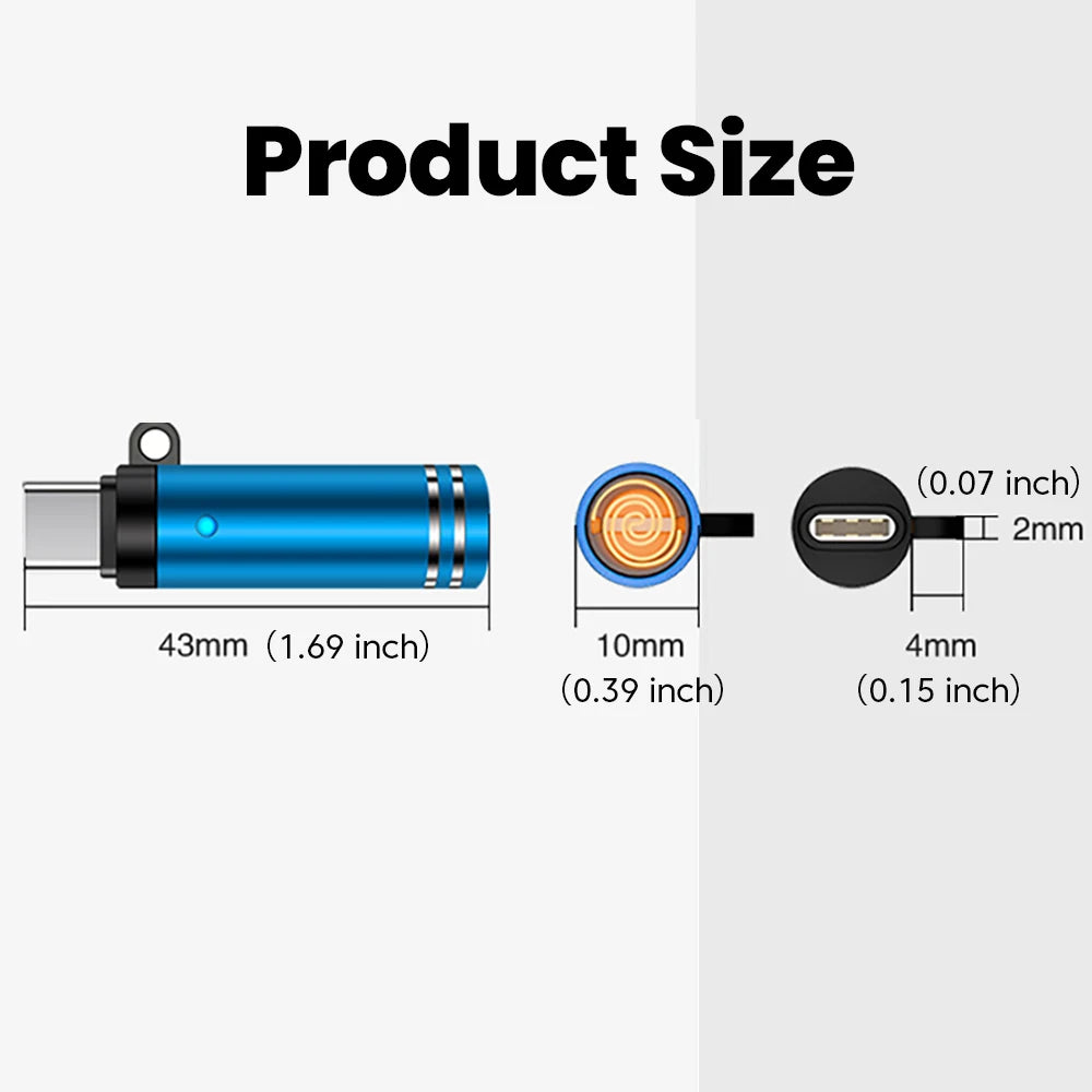 Mini Type C Mobile Phone Cigarette Lighter Air Blowing Cigarette Lighter Outdoor Safety USB C Lighter Adapter For iPhone 17 Pro Éditions Traditions & Modernité Inc. 186728116;20260629;1782691361lCZny