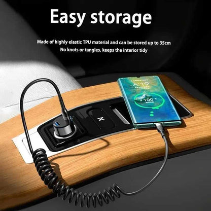 USB Type C 66W Car 5A Fast Charging Type C to Type C Spring Telescopic Cable For iPhone 15 Samsung Huawei Xiaomi Redmi OnePlus Éditions Traditions & Modernité Inc. 185981375;20260611;1781193820P1Dl5