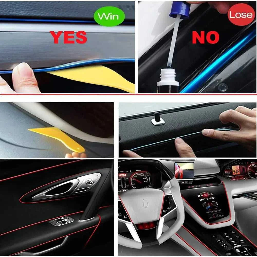 5M Car Interior Led Strip Light Neon EL Wiring Decorative Lamp For Auto DIY Flexible Ambient Light USB Party Atmosphere Diode Éditions Traditions & Modernité Inc. 185980771;20260611;17811936802Q9V3