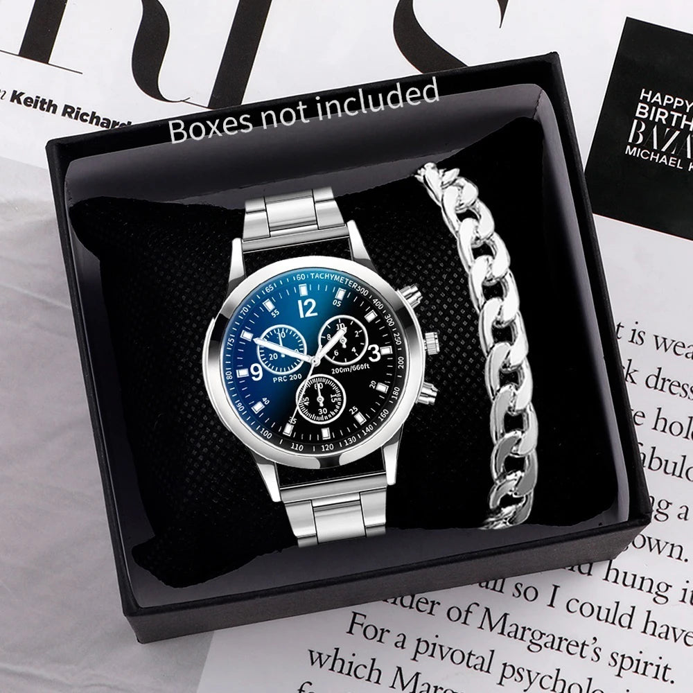 1/2PCS Men Business Watches Fashion Men's Steel Band Quartz Watch with Bracelet（Box not Included） Éditions Traditions & Modernité Inc. 186728091;20260629;1782691242rPFQK