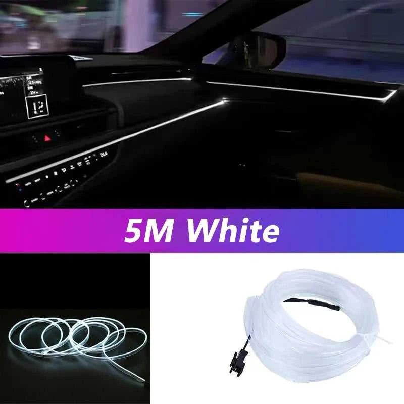 5M Car Interior Led Strip Light Neon EL Wiring Decorative Lamp For Auto DIY Flexible Ambient Light USB Party Atmosphere Diode Éditions Traditions & Modernité Inc. 185980771;20260611;17811936802Q9V3