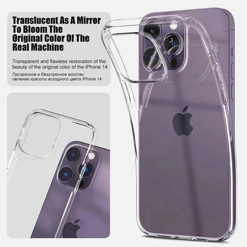Luxury Clear Silicone Phone Case For iPhone 16 15 14 13 12 11 Pro Max XR X XS 7 8 Plus Shockproof Transparent Bumper Back Cover Éditions Traditions & Modernité Inc. 186082184;20260613;1781385897HAmUA