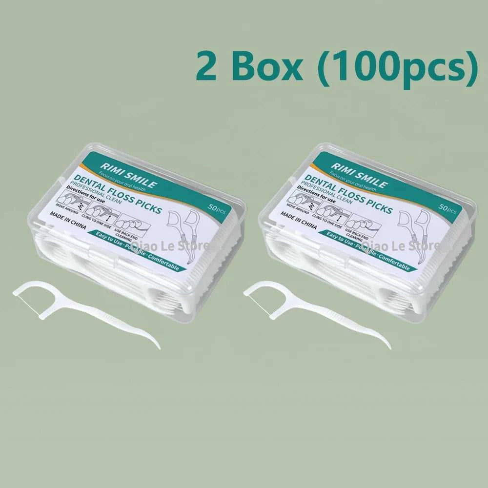 1/2/5/10 Box Portable Disposable Dental Floss Plastic Toothpick High-tension Dental Floss Stick Dental Floss Box ﻿Oral Care
