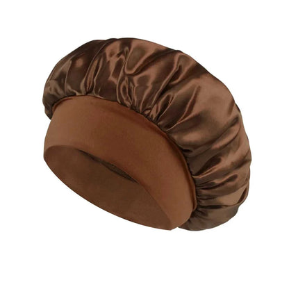Women Satin Bonnet Hair Bonnet for Sleeping Hair Care Silk Bonnets Solid Wide-brimmed Sleeping Hat with Elastic Soft Band Éditions Traditions & Modernité Inc. 14:771#beige