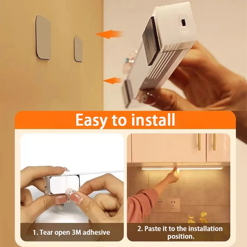 LED Motion Sensor Light Wireless LED Night Light Type C Rechargeable Light Cabinet Wardrobe Lamp Staircase Backlight For Kitchen Éditions Traditions & Modernité Inc. 186728102;20260629;1782691310CKFLz