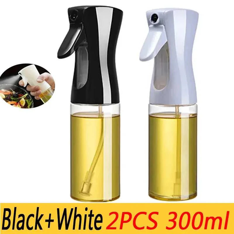200/300/500mlOil Spray Plastic Household Kitchen Oil Spray Bottle Or Oil Brush Nebulizing Mist Filling Cooking Dual Use BBQ Éditions Traditions & Modernité Inc. 14:200002130#2pcs-300ml white