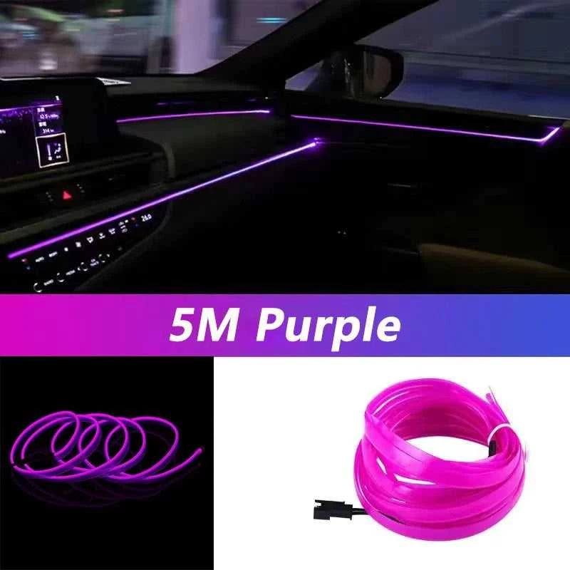5M Car Interior Led Strip Light Neon EL Wiring Decorative Lamp For Auto DIY Flexible Ambient Light USB Party Atmosphere Diode Éditions Traditions & Modernité Inc. 185980771;20260611;17811936802Q9V3