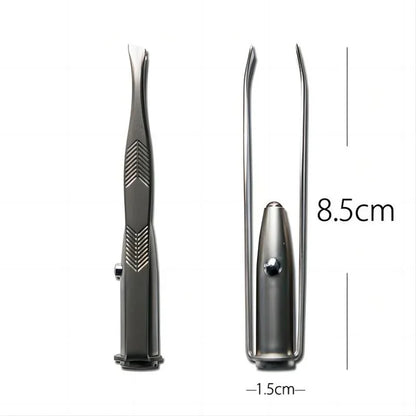 1PC Portable Stainless Steel Eyebrow Tweezer with Smart LED Light - Makeup Removal Tool Éditions Traditions & Modernité Inc. 186728096;20260629;1782691284uhTnM